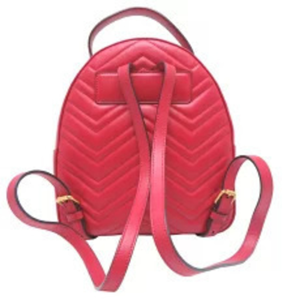 Gucci Daypack Marmont Backpack Daypack Red GG Rucksack Leather Red